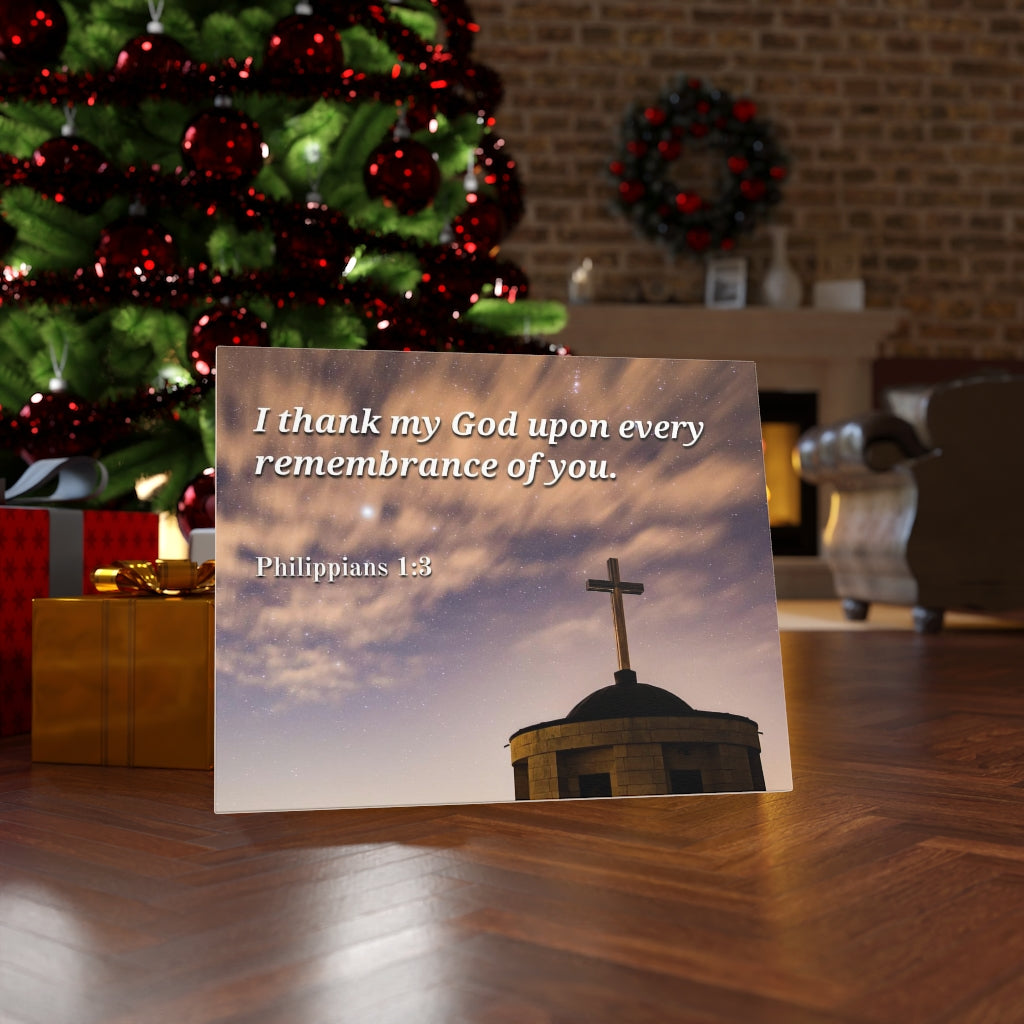 Remembrance Of You Philippians 1:3 Bible Verse Canvas Christian Wall Art Ready to Hang Unframed-Express Your Love Gifts