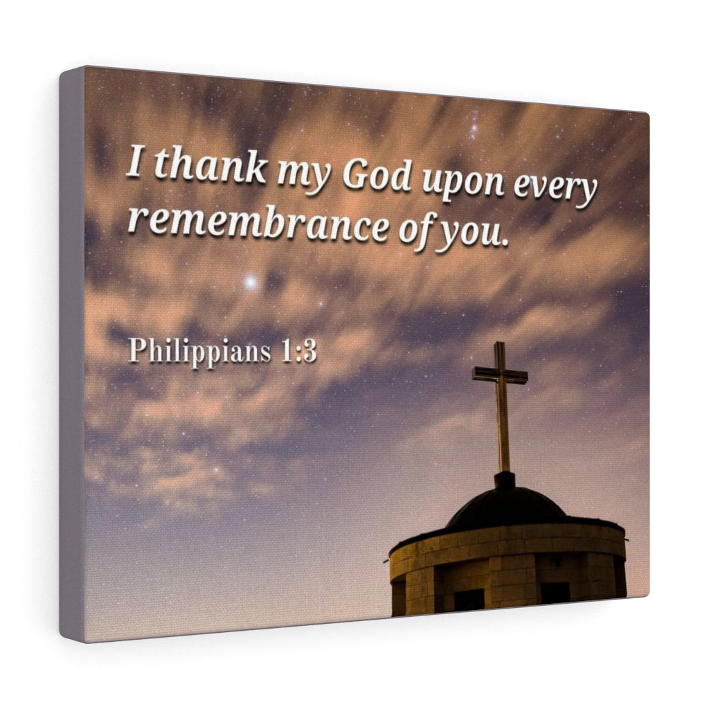 Remembrance Of You Philippians 1:3 Bible Verse Canvas Christian Wall Art Ready to Hang Unframed-Express Your Love Gifts