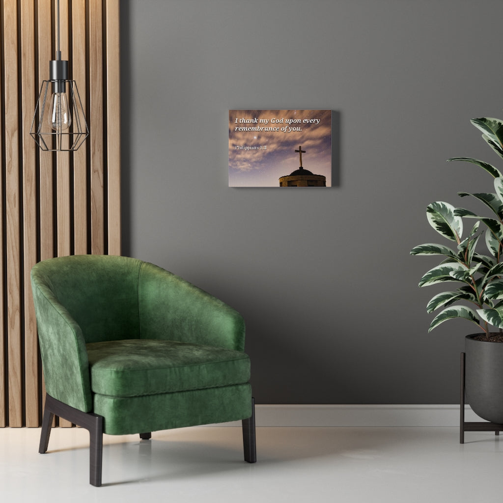 Remembrance Of You Philippians 1:3 Bible Verse Canvas Christian Wall Art Ready to Hang Unframed-Express Your Love Gifts
