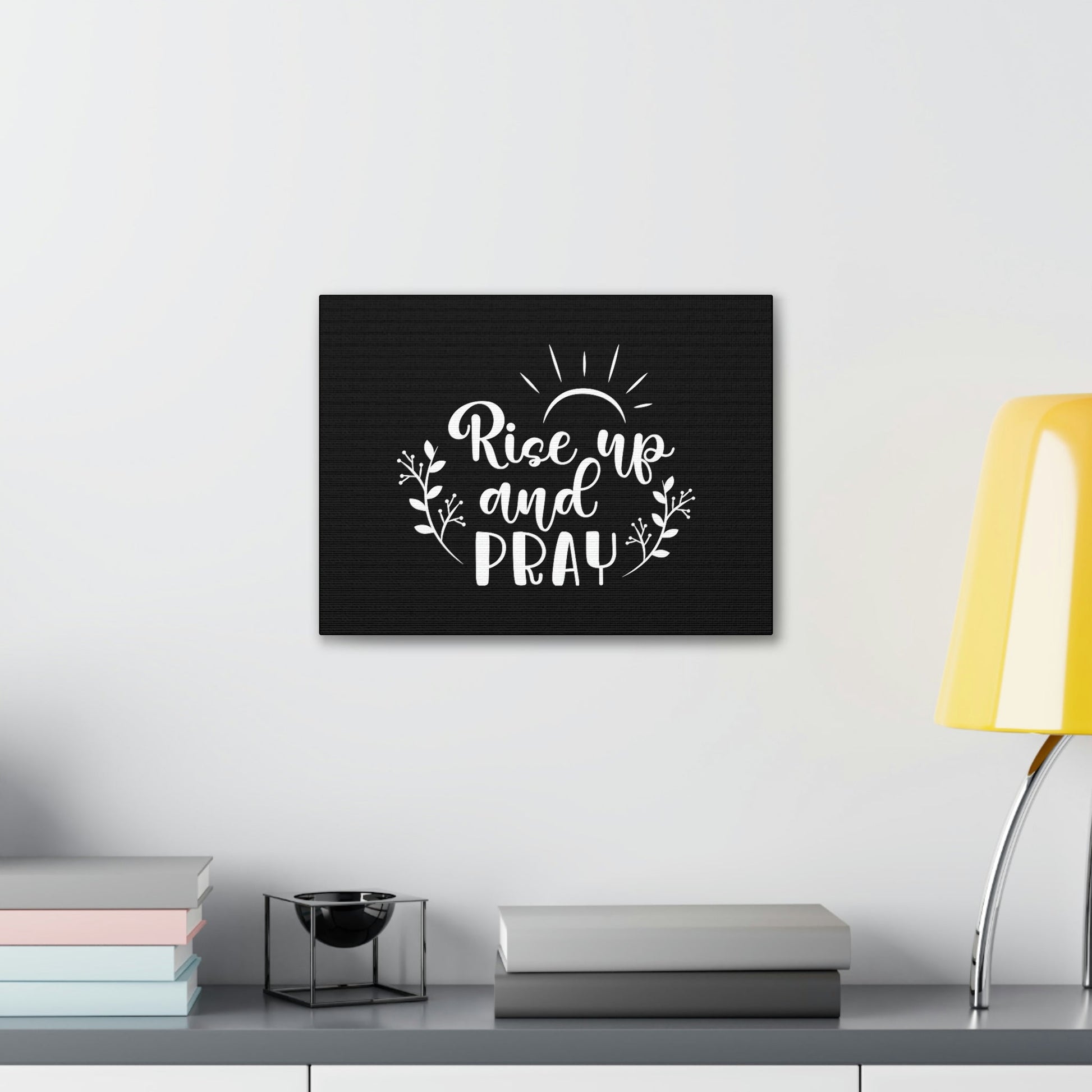 Rise Up And Pray Mark 1:35 Sun Rays Black Christian Wall Art Bible Verse Print Ready to Hang Unframed-Express Your Love Gifts