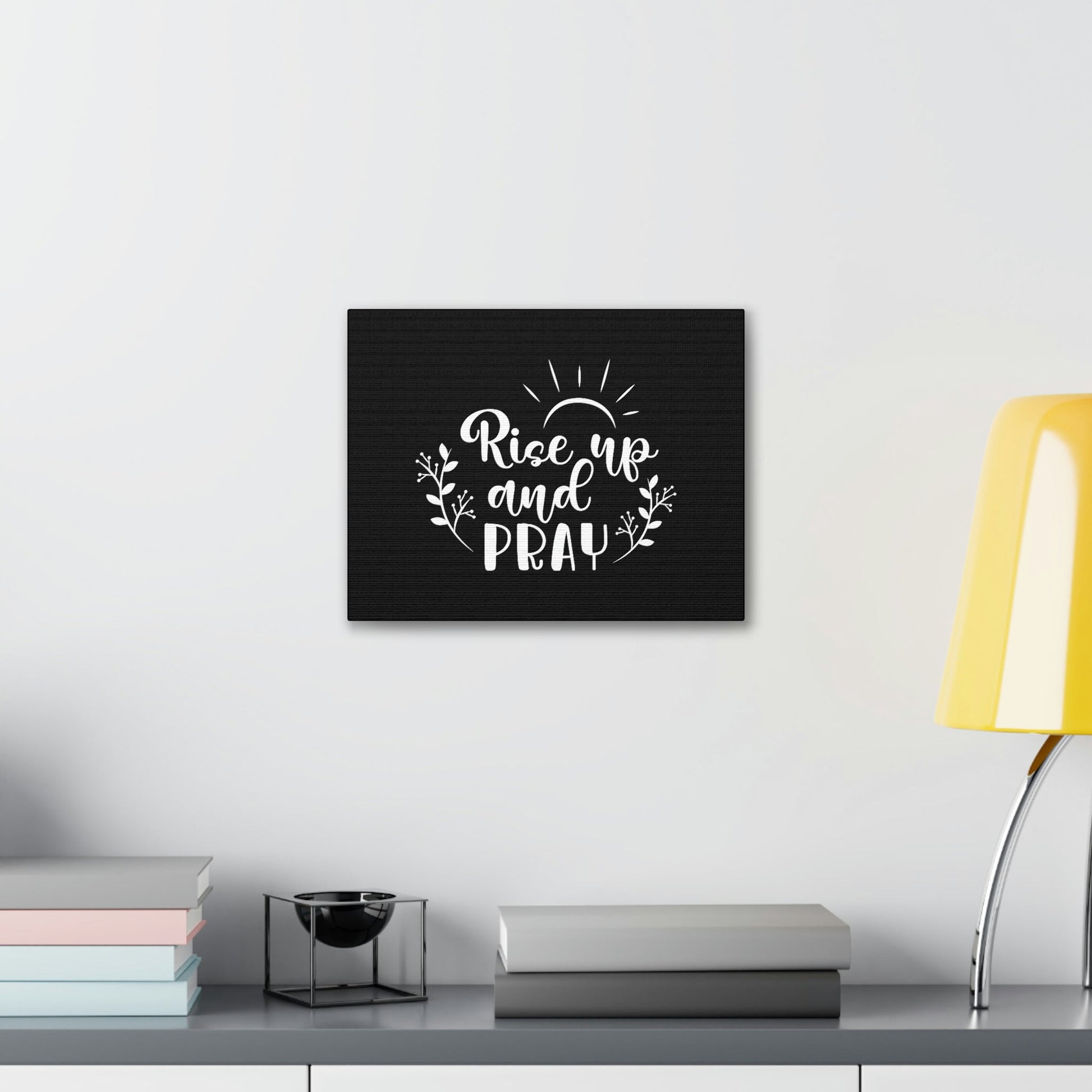 Rise Up And Pray Mark 1:35 Sun Rays Black Christian Wall Art Bible Verse Print Ready to Hang Unframed-Express Your Love Gifts