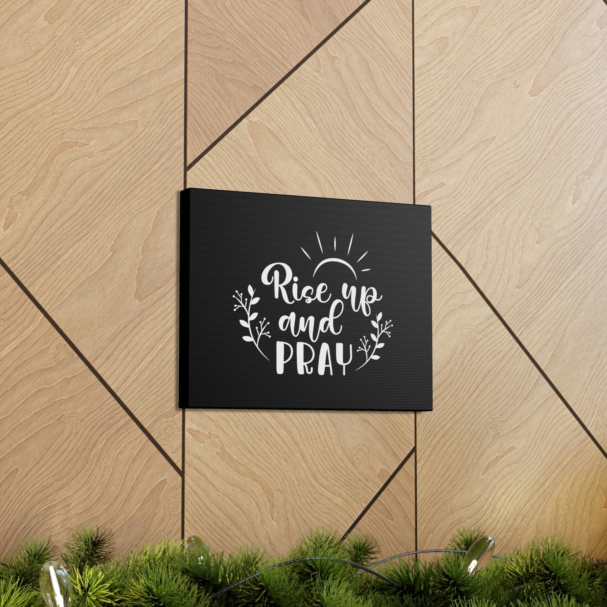 Rise Up And Pray Mark 1:35 Sun Rays Black Christian Wall Art Bible Verse Print Ready to Hang Unframed-Express Your Love Gifts