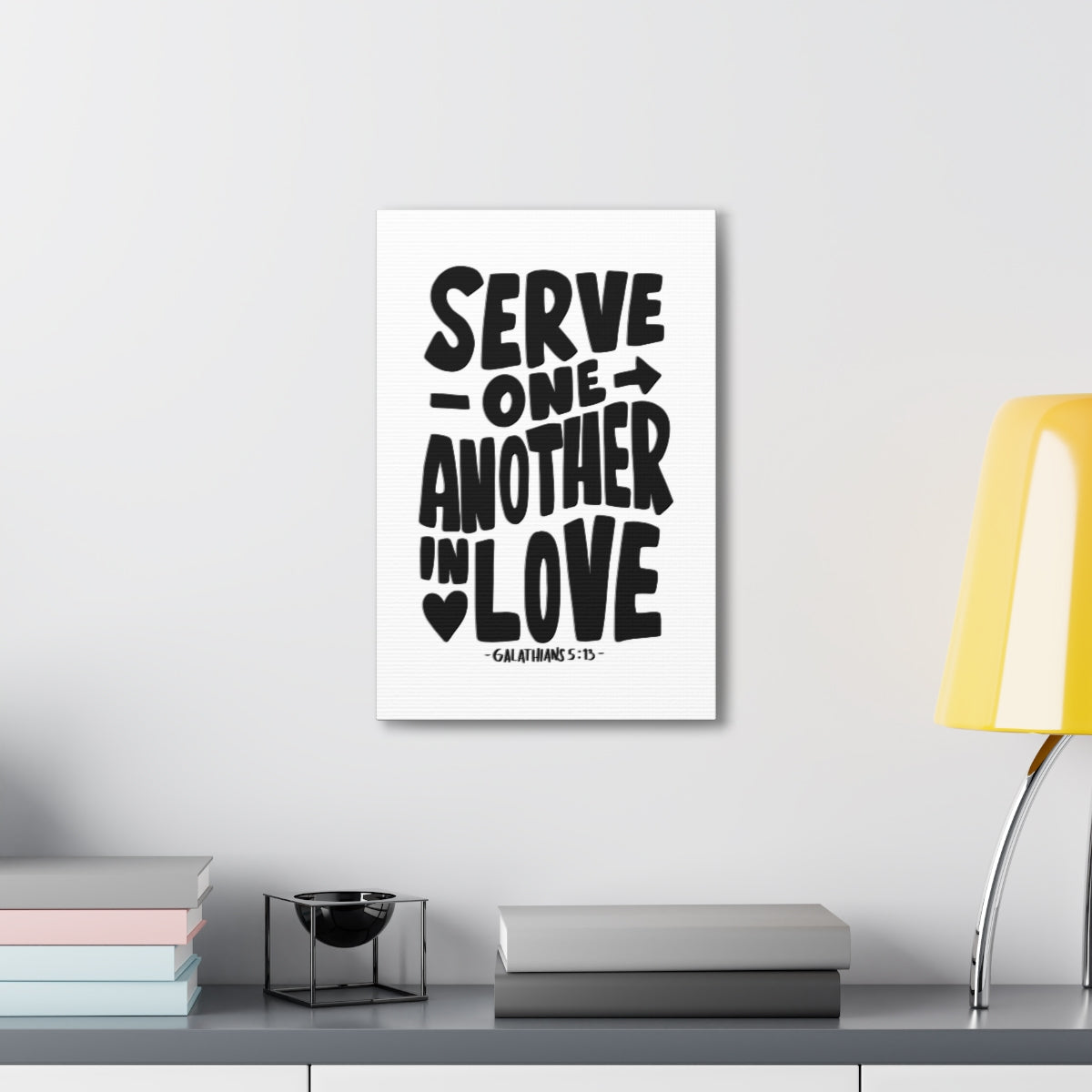 Scripture Walls Serve One Another Galatians 5:13 Bible Verse Canvas Christian Wall Art Ready to Hang Unframed-Express Your Love Gifts