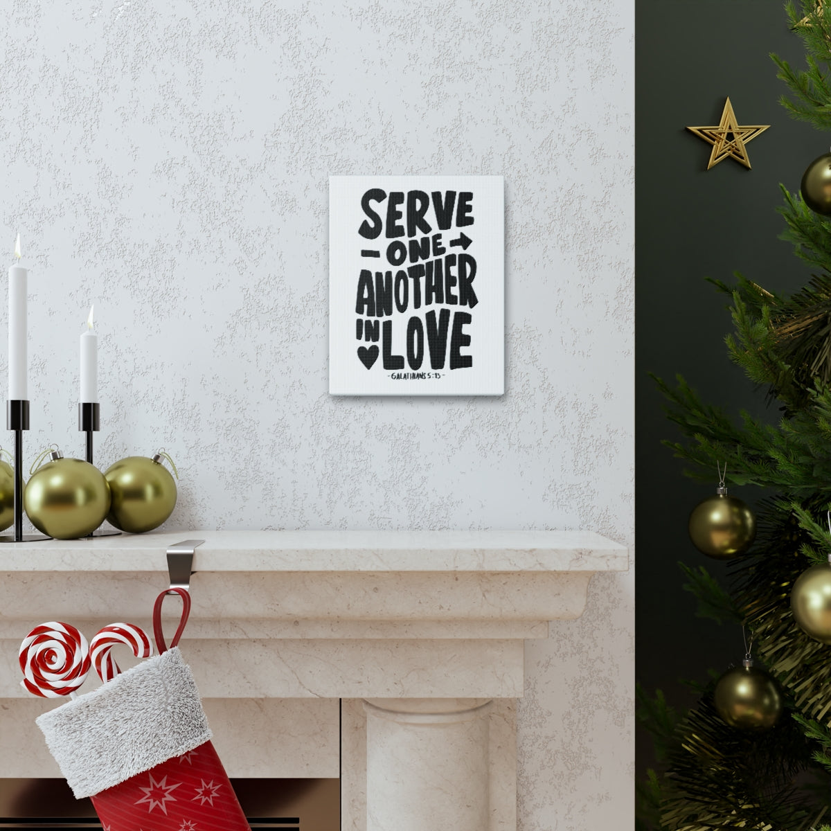 Scripture Walls Serve One Another Galatians 5:13 Bible Verse Canvas Christian Wall Art Ready to Hang Unframed-Express Your Love Gifts