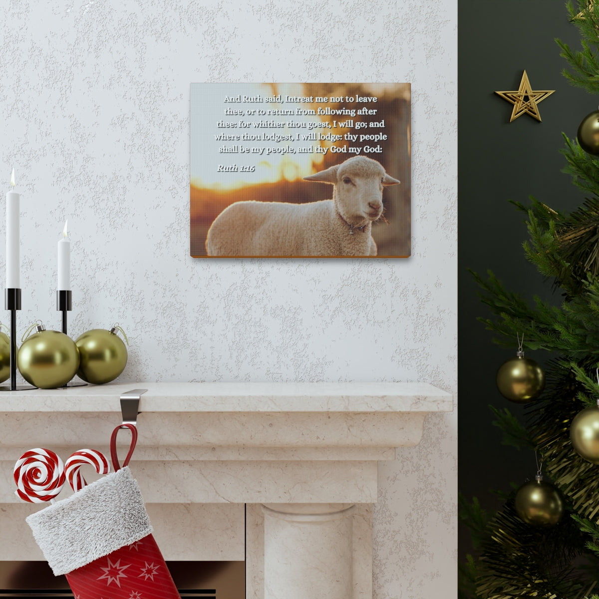 Scripture Walls Shall Be My People Ruth 1:16 Bible Verse Canvas Christian Wall Art Ready to Hang Unframed-Express Your Love Gifts