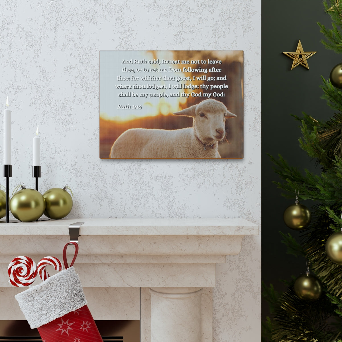 Scripture Walls Shall Be My People Ruth 1:16 Bible Verse Canvas Christian Wall Art Ready to Hang Unframed-Express Your Love Gifts