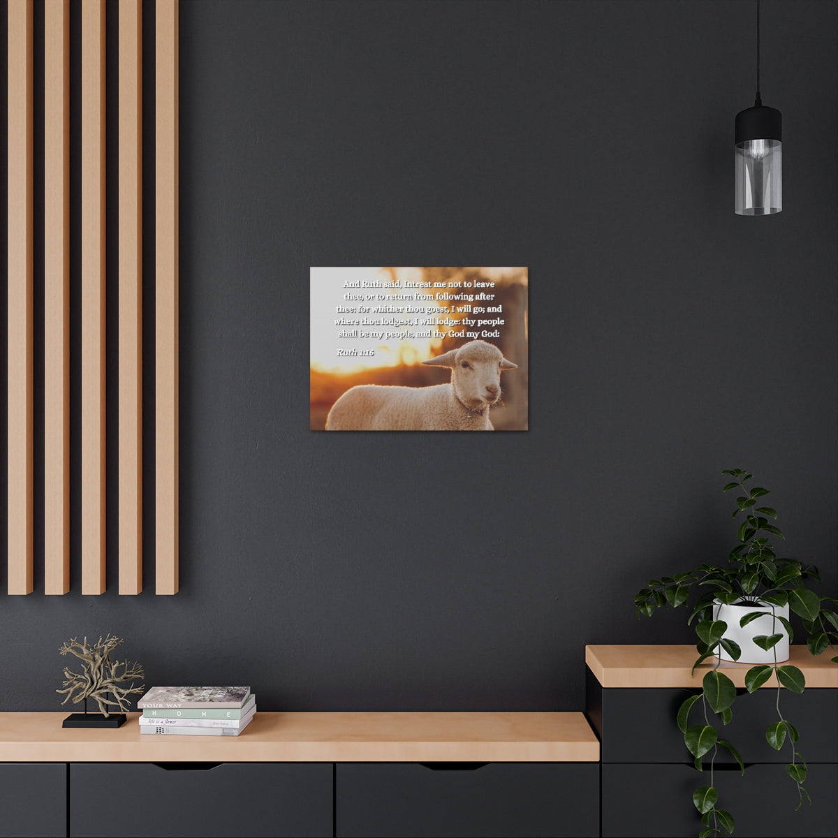 Scripture Walls Shall Be My People Ruth 1:16 Bible Verse Canvas Christian Wall Art Ready to Hang Unframed-Express Your Love Gifts