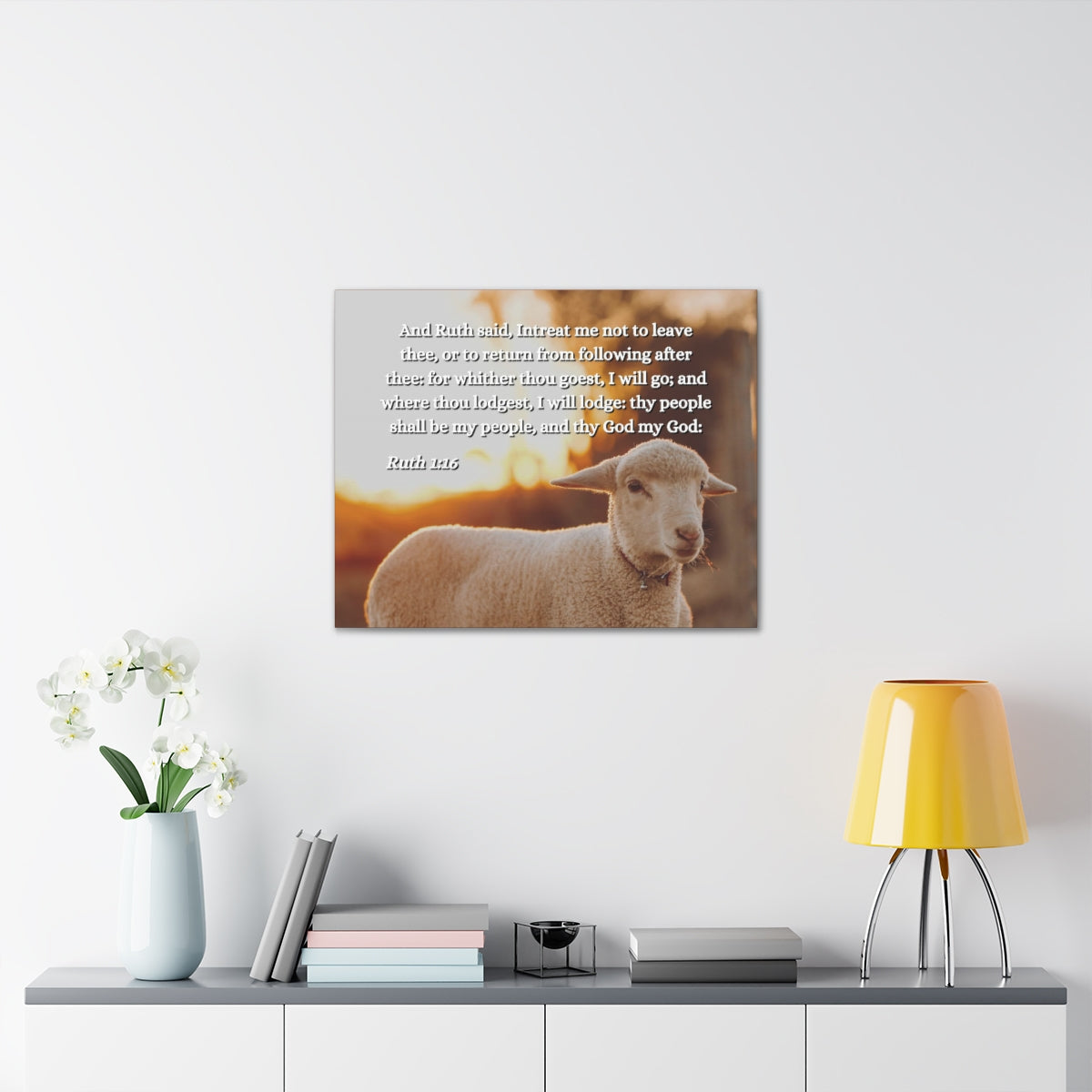Scripture Walls Shall Be My People Ruth 1:16 Bible Verse Canvas Christian Wall Art Ready to Hang Unframed-Express Your Love Gifts