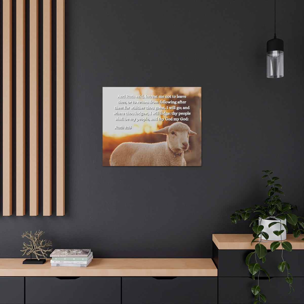 Scripture Walls Shall Be My People Ruth 1:16 Bible Verse Canvas Christian Wall Art Ready to Hang Unframed-Express Your Love Gifts