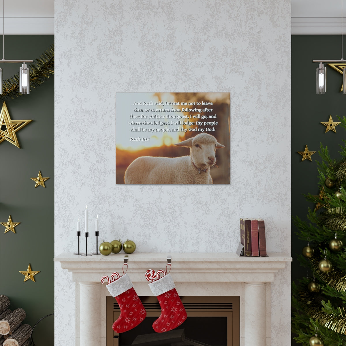Scripture Walls Shall Be My People Ruth 1:16 Bible Verse Canvas Christian Wall Art Ready to Hang Unframed-Express Your Love Gifts