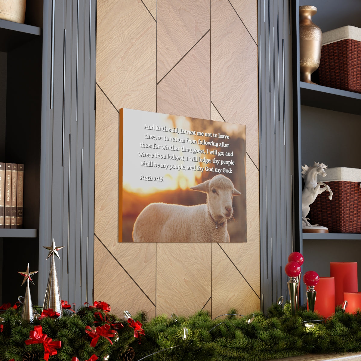 Scripture Walls Shall Be My People Ruth 1:16 Bible Verse Canvas Christian Wall Art Ready to Hang Unframed-Express Your Love Gifts