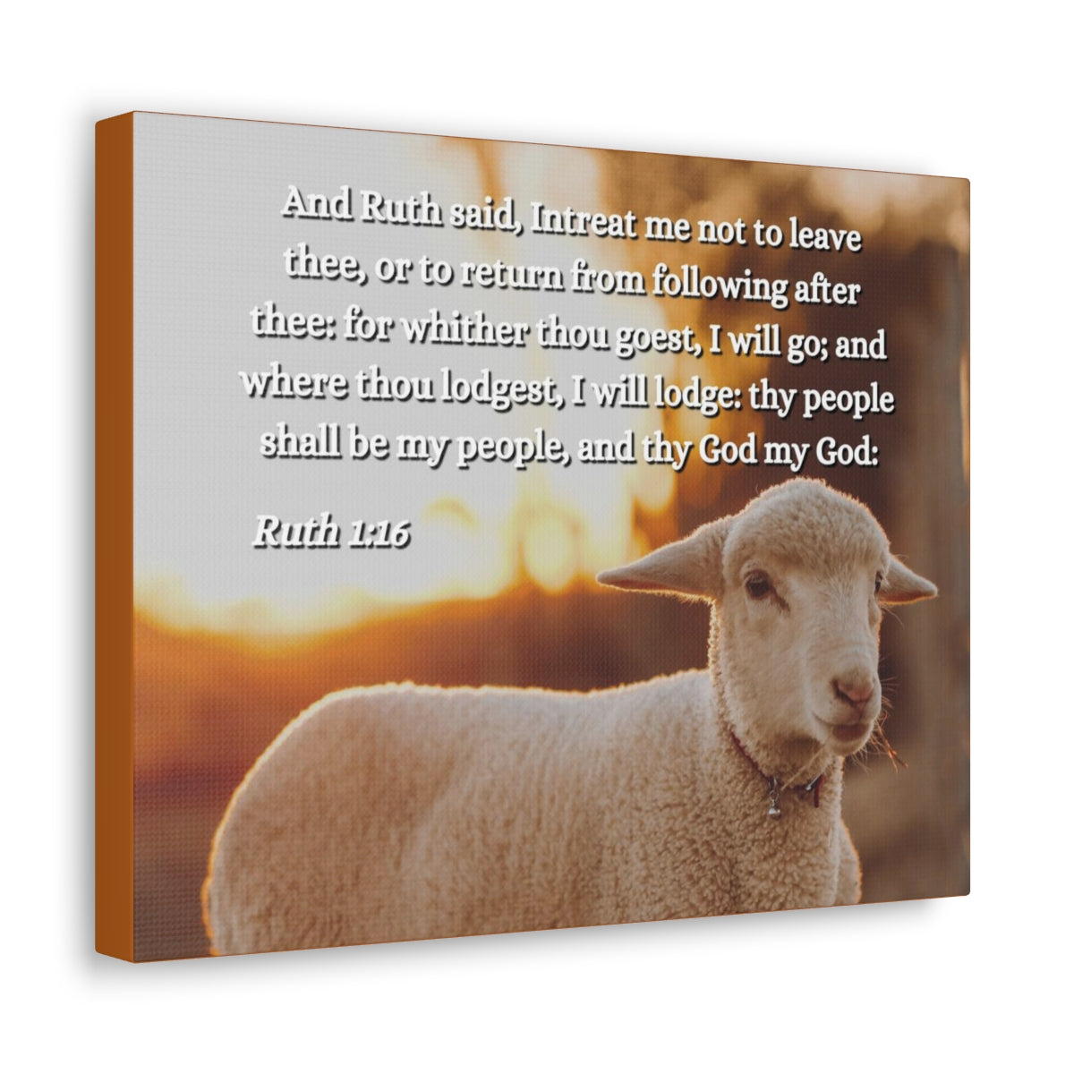 Scripture Walls Shall Be My People Ruth 1:16 Bible Verse Canvas Christian Wall Art Ready to Hang Unframed-Express Your Love Gifts