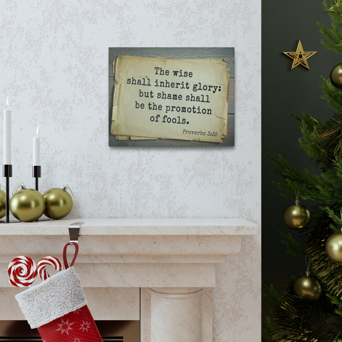 Scripture Walls Shall Inherit Glory Proverbs 3:35 Bible Verse Canvas Christian Wall Art Bible Verse Print Ready To Hang Unframed-Express Your Love Gifts