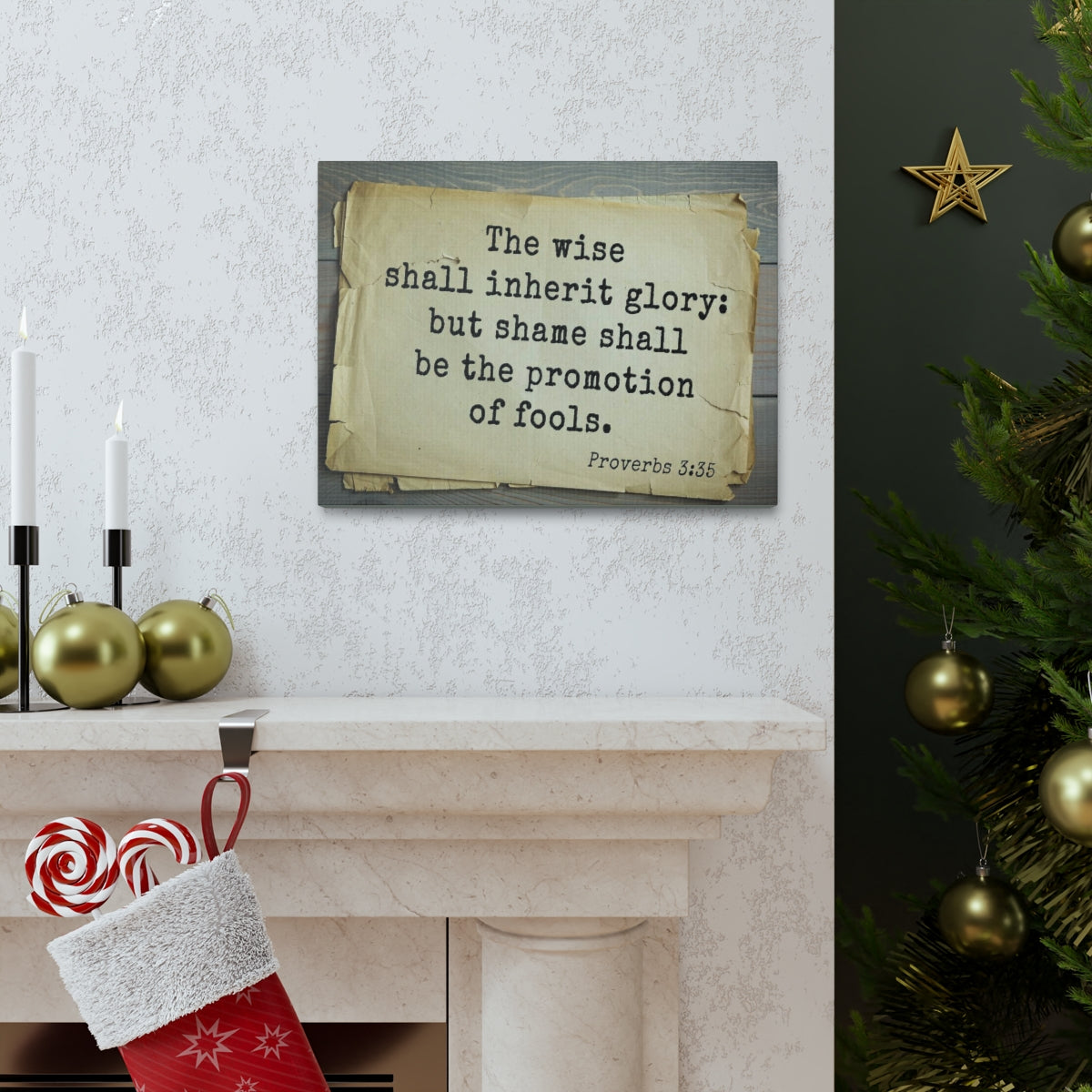 Scripture Walls Shall Inherit Glory Proverbs 3:35 Bible Verse Canvas Christian Wall Art Bible Verse Print Ready To Hang Unframed-Express Your Love Gifts