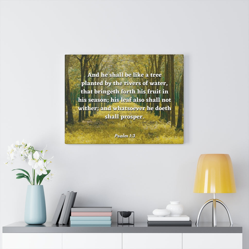 Shall Prosper Psalms 1:3 Bible Verse Canvas Christian Wall Art Ready to Hang Unframed-Express Your Love Gifts