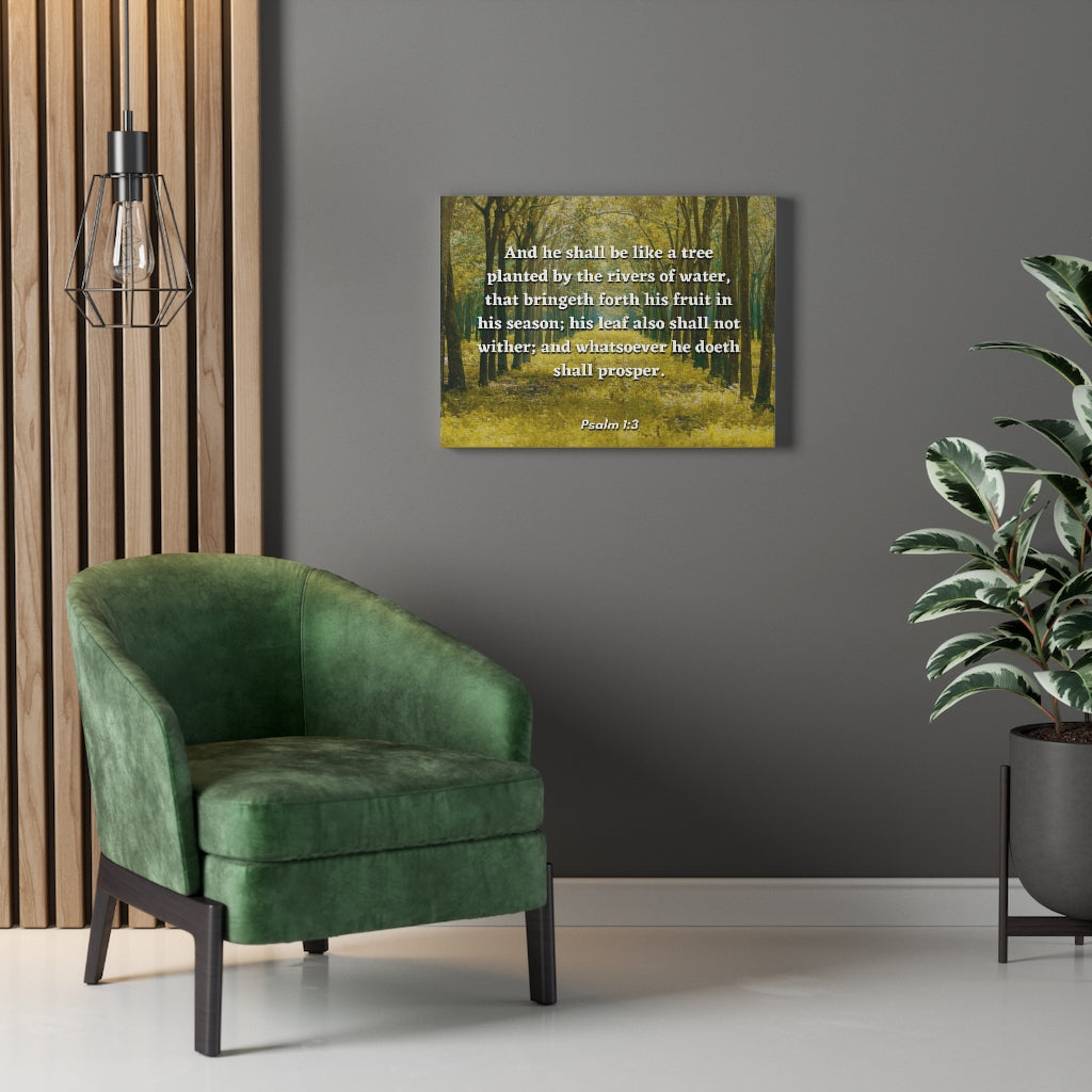 Shall Prosper Psalms 1:3 Bible Verse Canvas Christian Wall Art Ready to Hang Unframed-Express Your Love Gifts