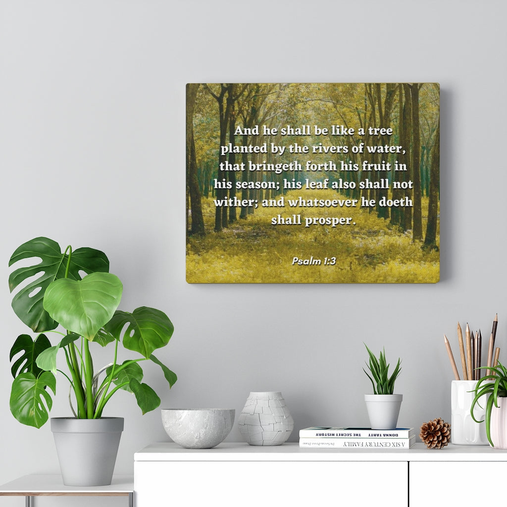 Shall Prosper Psalms 1:3 Bible Verse Canvas Christian Wall Art Ready to Hang Unframed-Express Your Love Gifts