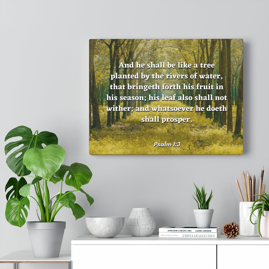 Shall Prosper Psalms 1:3 Bible Verse Canvas Christian Wall Art Ready to Hang Unframed-Express Your Love Gifts