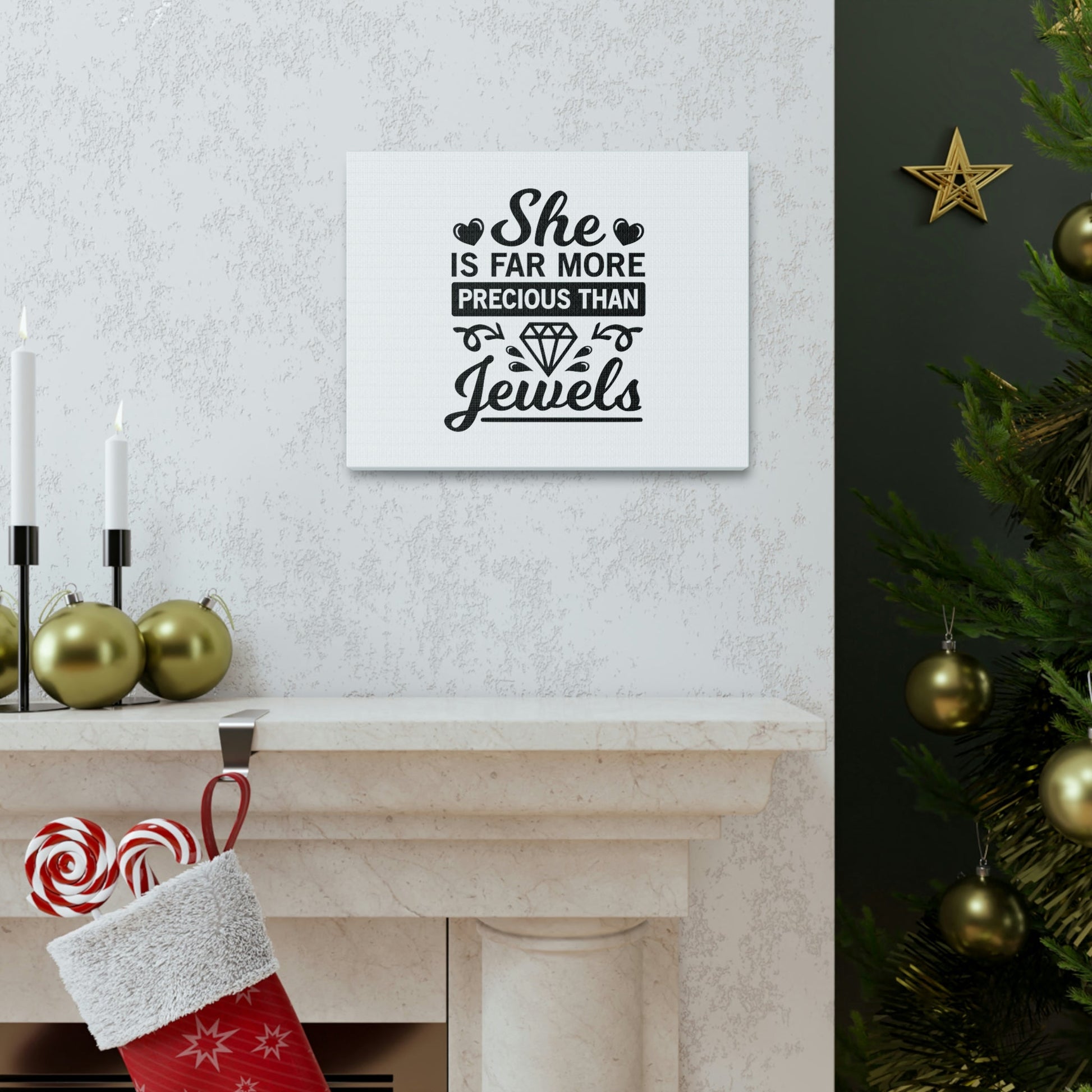 Scripture Walls She Is Far More Precious Than Jewels Proverbs 31:10 Christian Wall Art Bible Verse Print Ready to Hang Unframed-Express Your Love Gifts