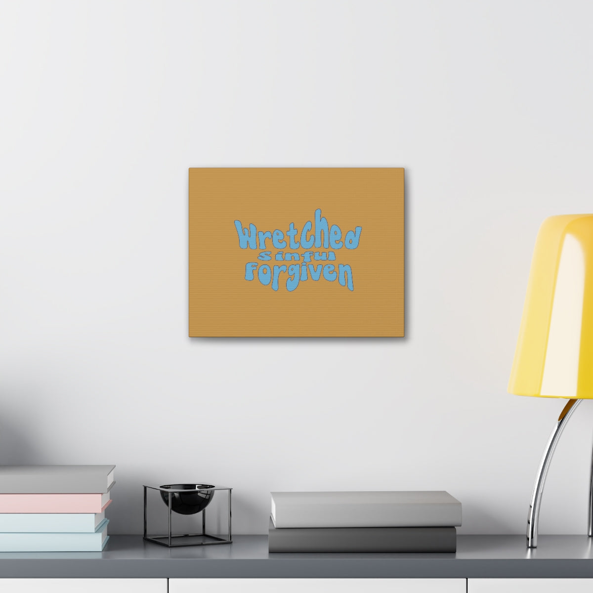 Scripture Walls Sinful But Forgiven Orange Luke 6:37 Bible Canvas Christian Wall Art Ready to Hang Unframed-Express Your Love Gifts
