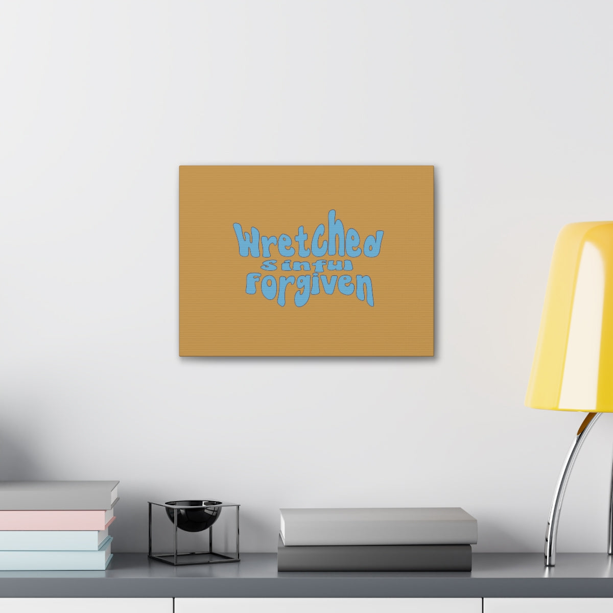 Scripture Walls Sinful But Forgiven Orange Luke 6:37 Bible Canvas Christian Wall Art Ready to Hang Unframed-Express Your Love Gifts