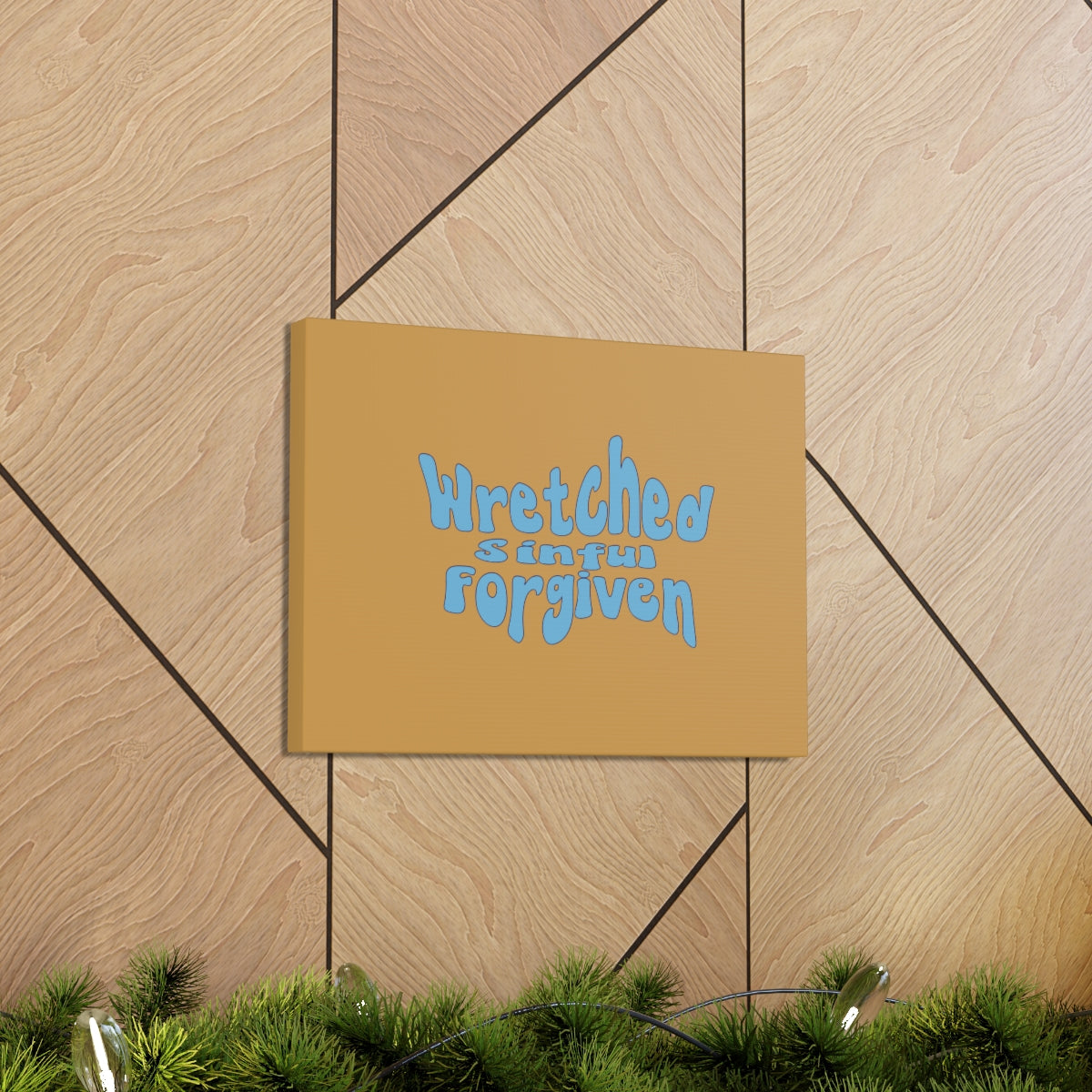 Scripture Walls Sinful But Forgiven Orange Luke 6:37 Bible Canvas Christian Wall Art Ready to Hang Unframed-Express Your Love Gifts