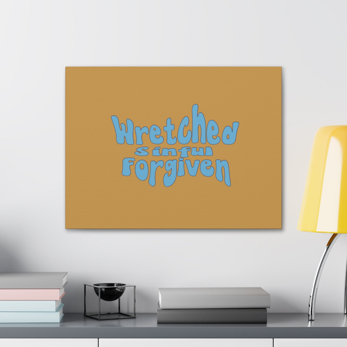 Scripture Walls Sinful But Forgiven Orange Luke 6:37 Bible Canvas Christian Wall Art Ready to Hang Unframed-Express Your Love Gifts