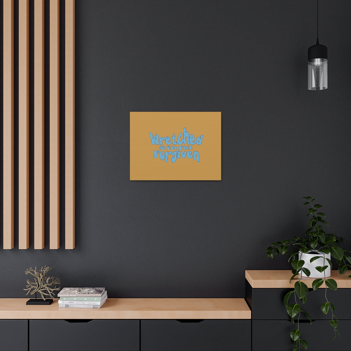 Scripture Walls Sinful But Forgiven Orange Luke 6:37 Bible Canvas Christian Wall Art Ready to Hang Unframed-Express Your Love Gifts