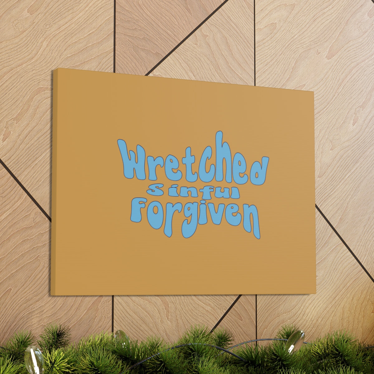 Scripture Walls Sinful But Forgiven Orange Luke 6:37 Bible Canvas Christian Wall Art Ready to Hang Unframed-Express Your Love Gifts