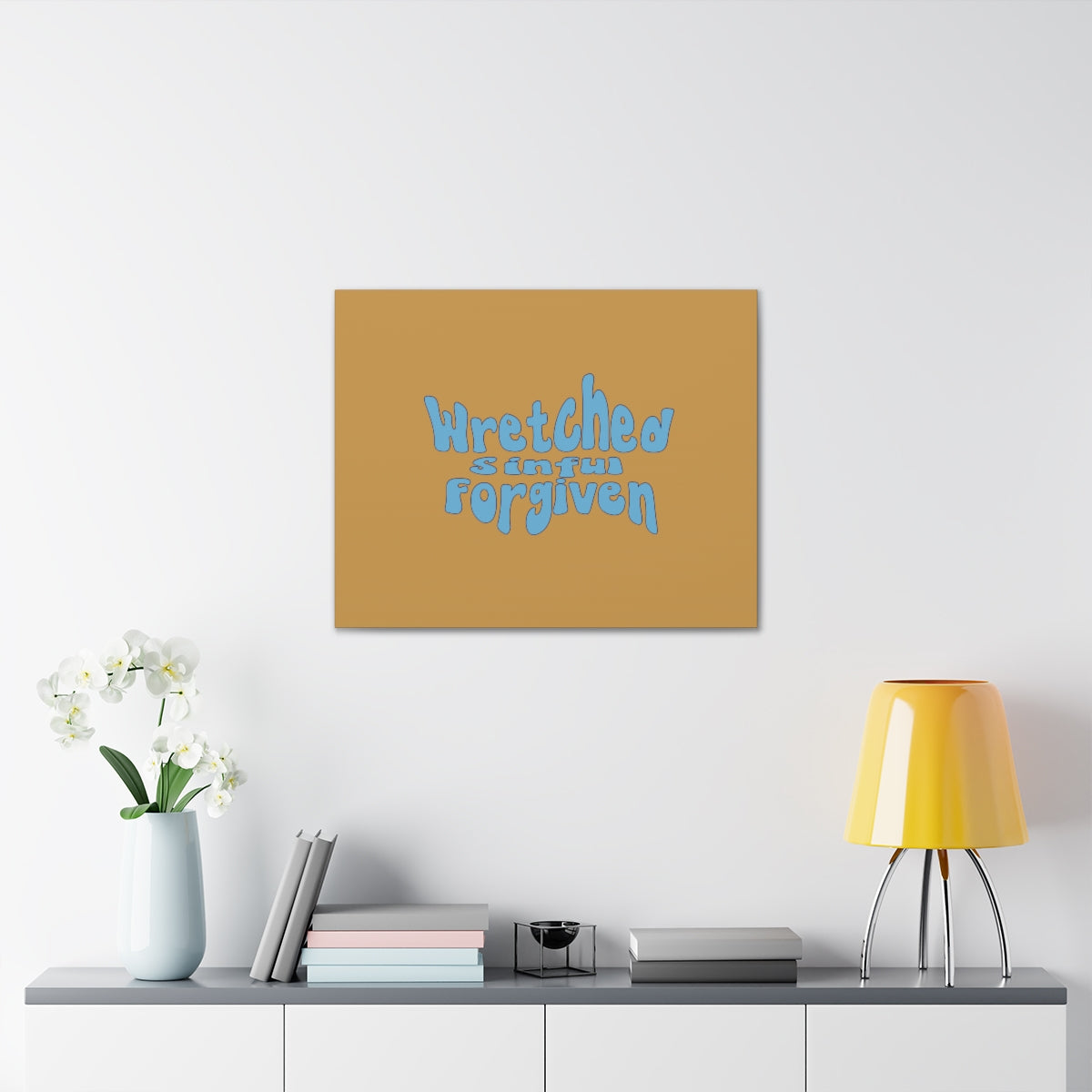 Scripture Walls Sinful But Forgiven Orange Luke 6:37 Bible Canvas Christian Wall Art Ready to Hang Unframed-Express Your Love Gifts