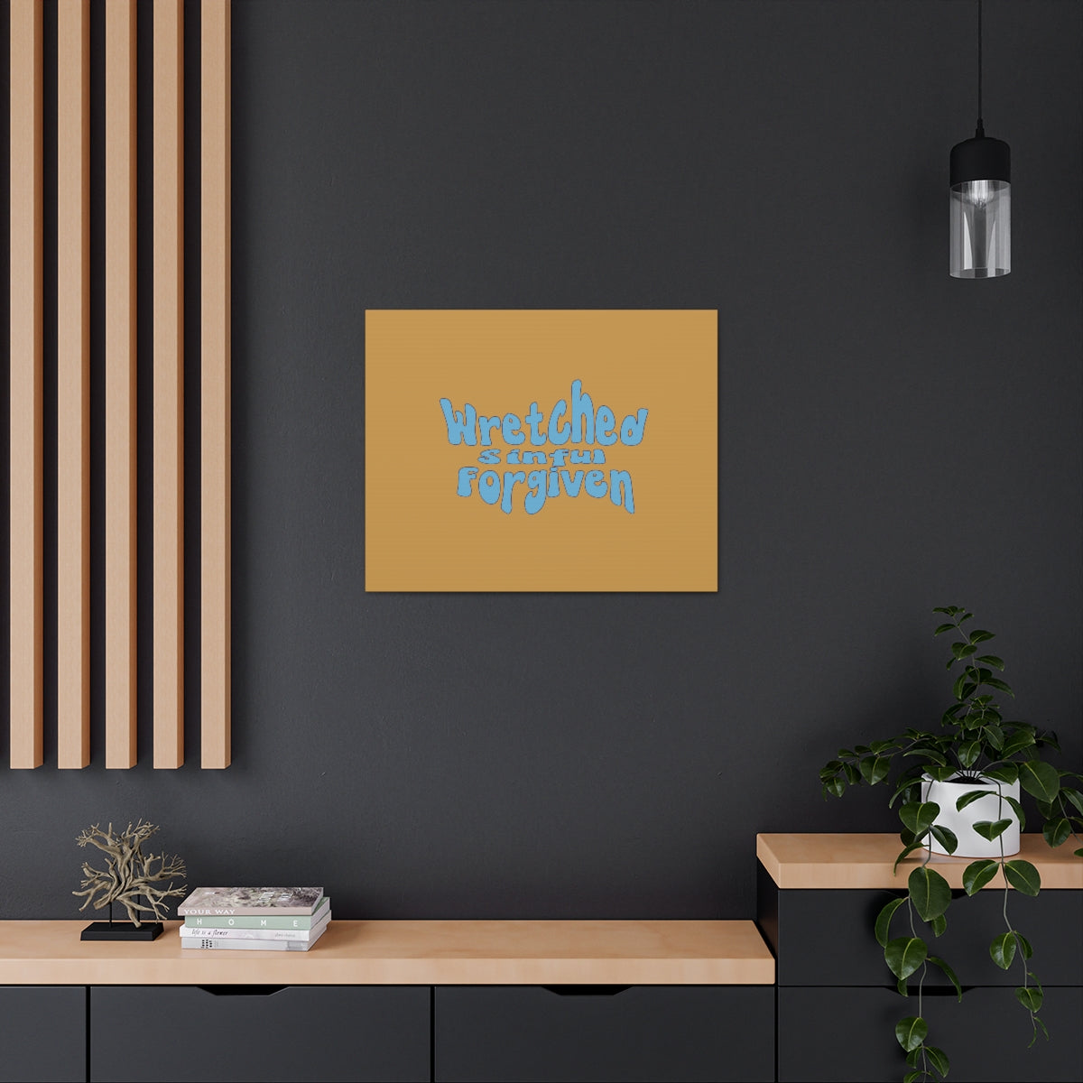 Scripture Walls Sinful But Forgiven Orange Luke 6:37 Bible Canvas Christian Wall Art Ready to Hang Unframed-Express Your Love Gifts