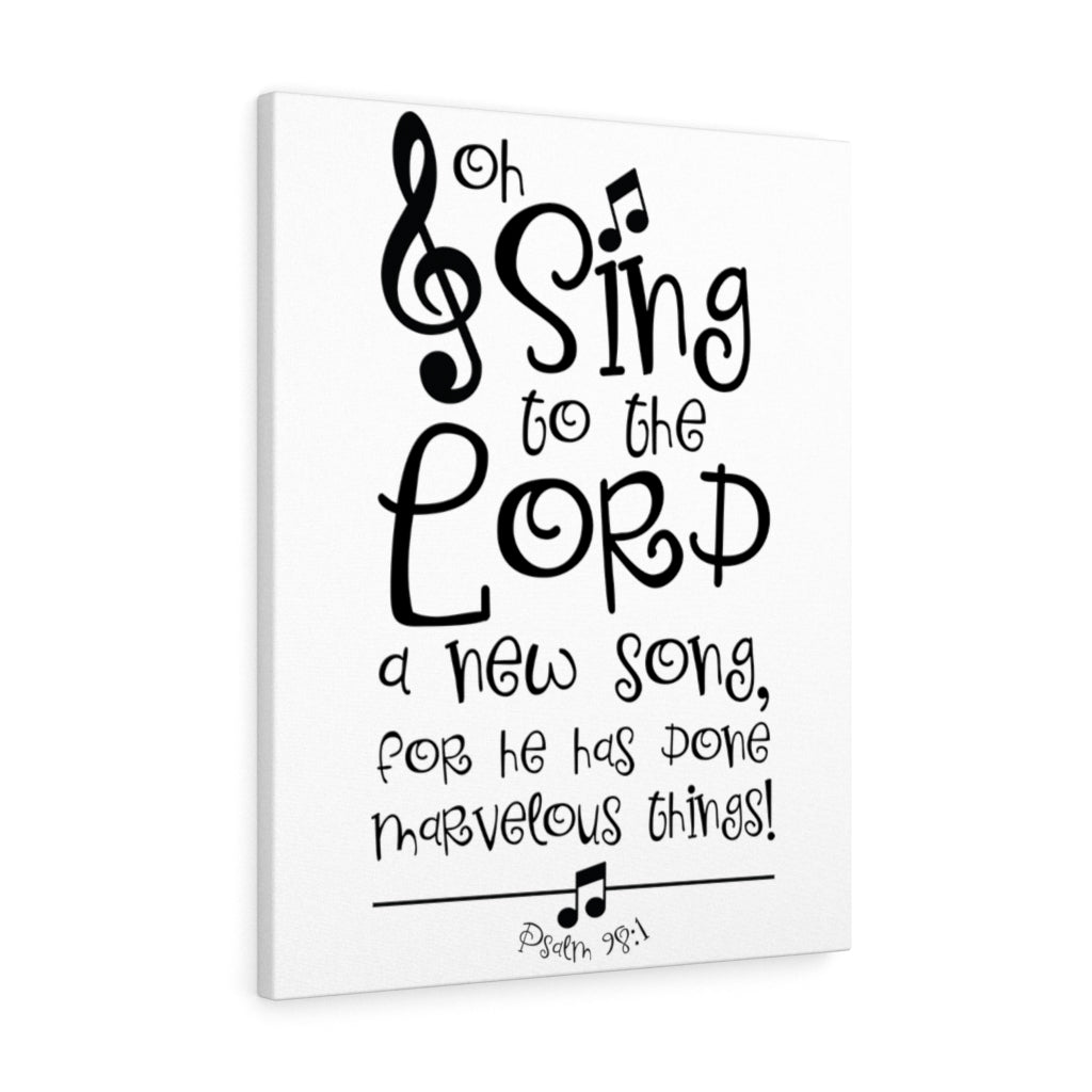 Sing To The Lord Psalm 98:1 Bible Verse Canvas Christian Wall Art Ready to Hang Unframed-Express Your Love Gifts