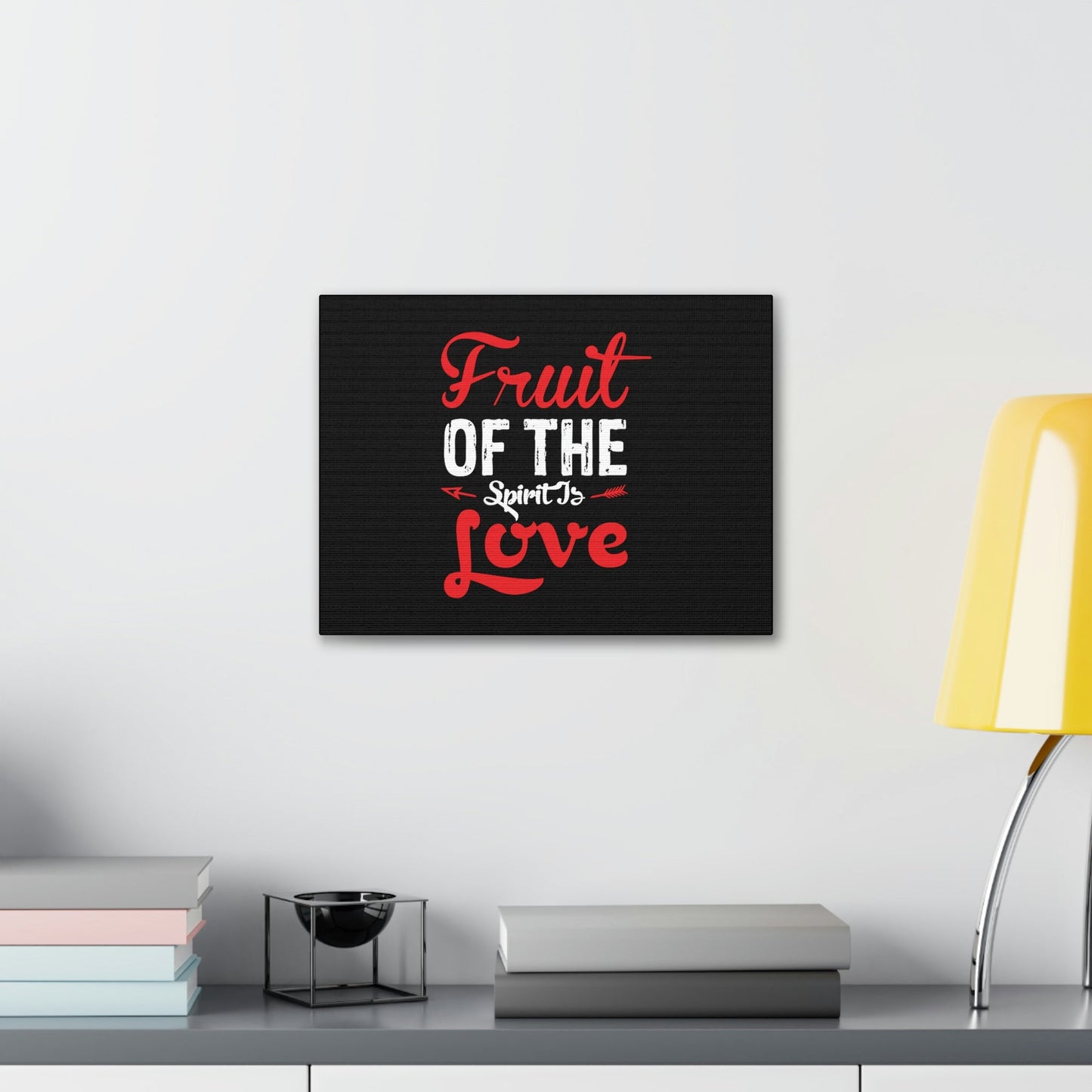 Spirit Of Love Galatians 5:22 Red Christian Wall Art Bible Verse Print Ready to Hang Unframed-Express Your Love Gifts