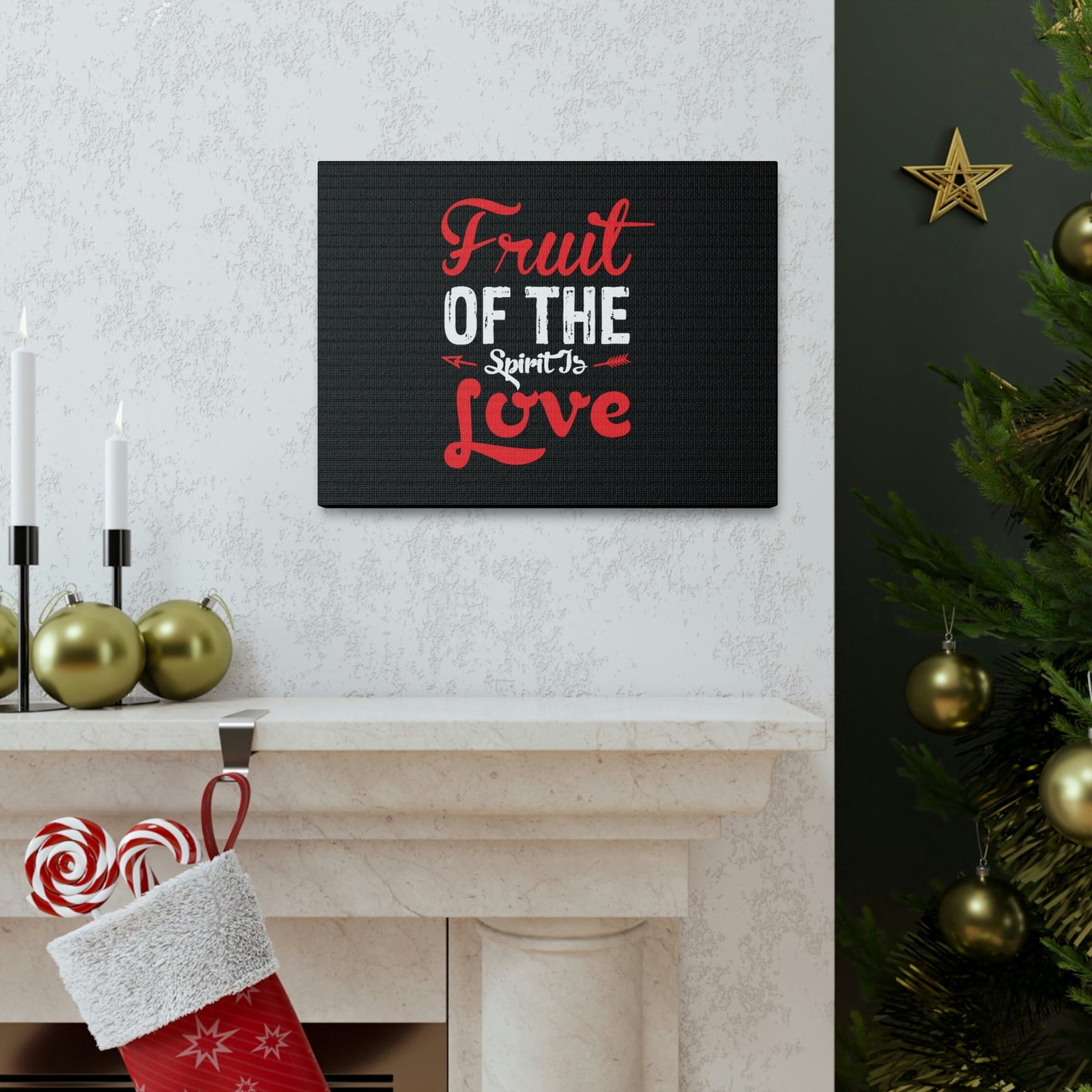 Spirit Of Love Galatians 5:22 Red Christian Wall Art Bible Verse Print Ready to Hang Unframed-Express Your Love Gifts