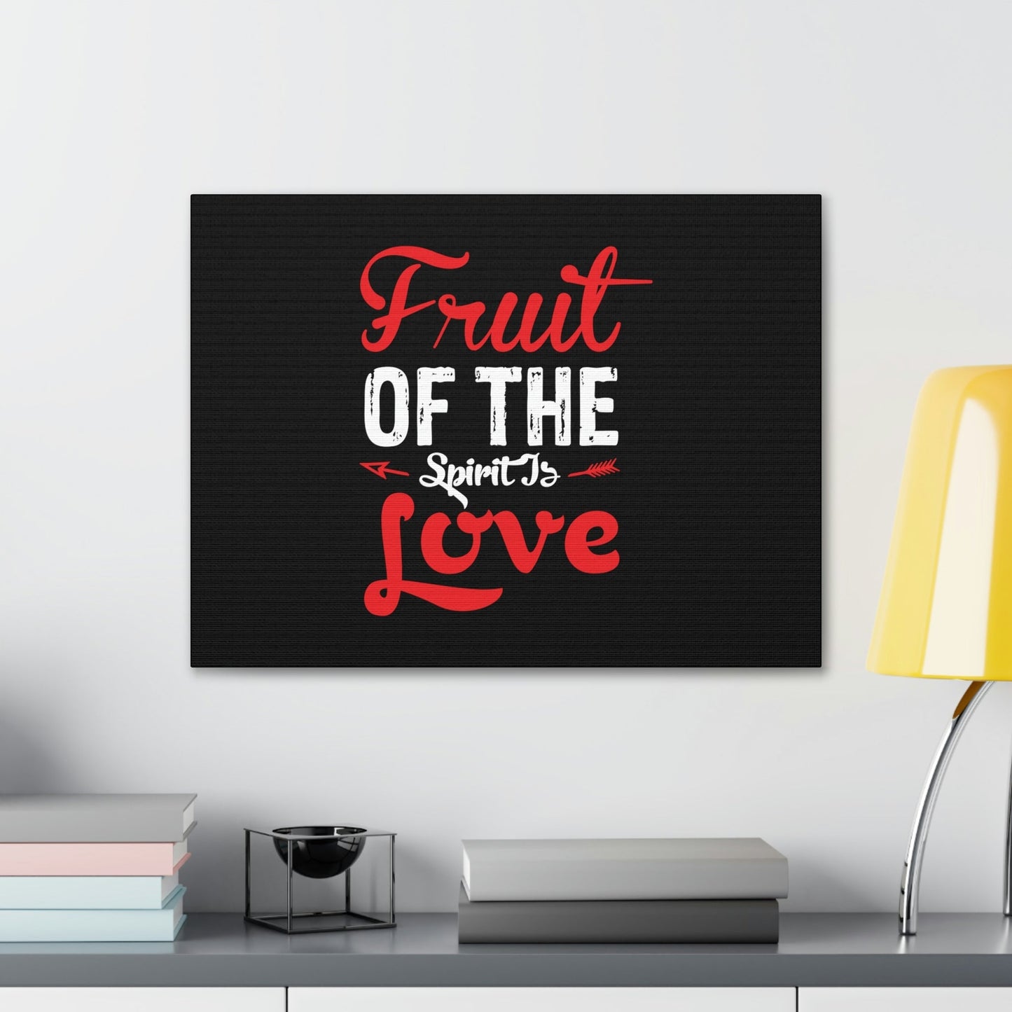 Spirit Of Love Galatians 5:22 Red Christian Wall Art Bible Verse Print Ready to Hang Unframed-Express Your Love Gifts