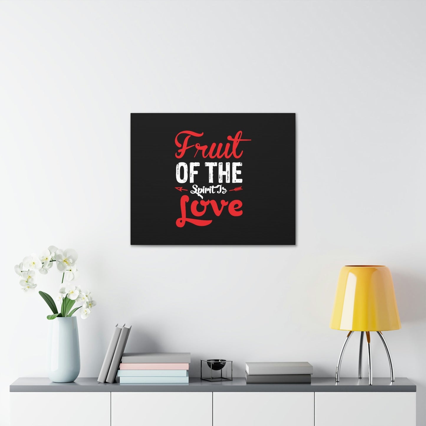 Spirit Of Love Galatians 5:22 Red Christian Wall Art Bible Verse Print Ready to Hang Unframed-Express Your Love Gifts