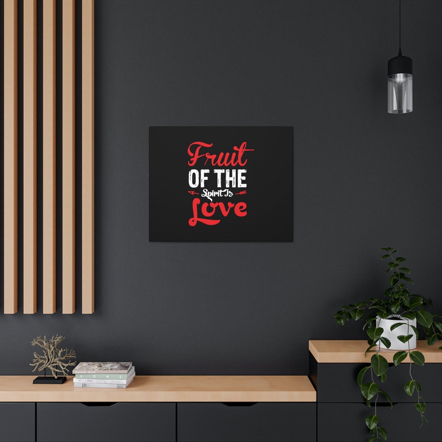Spirit Of Love Galatians 5:22 Red Christian Wall Art Bible Verse Print Ready to Hang Unframed-Express Your Love Gifts
