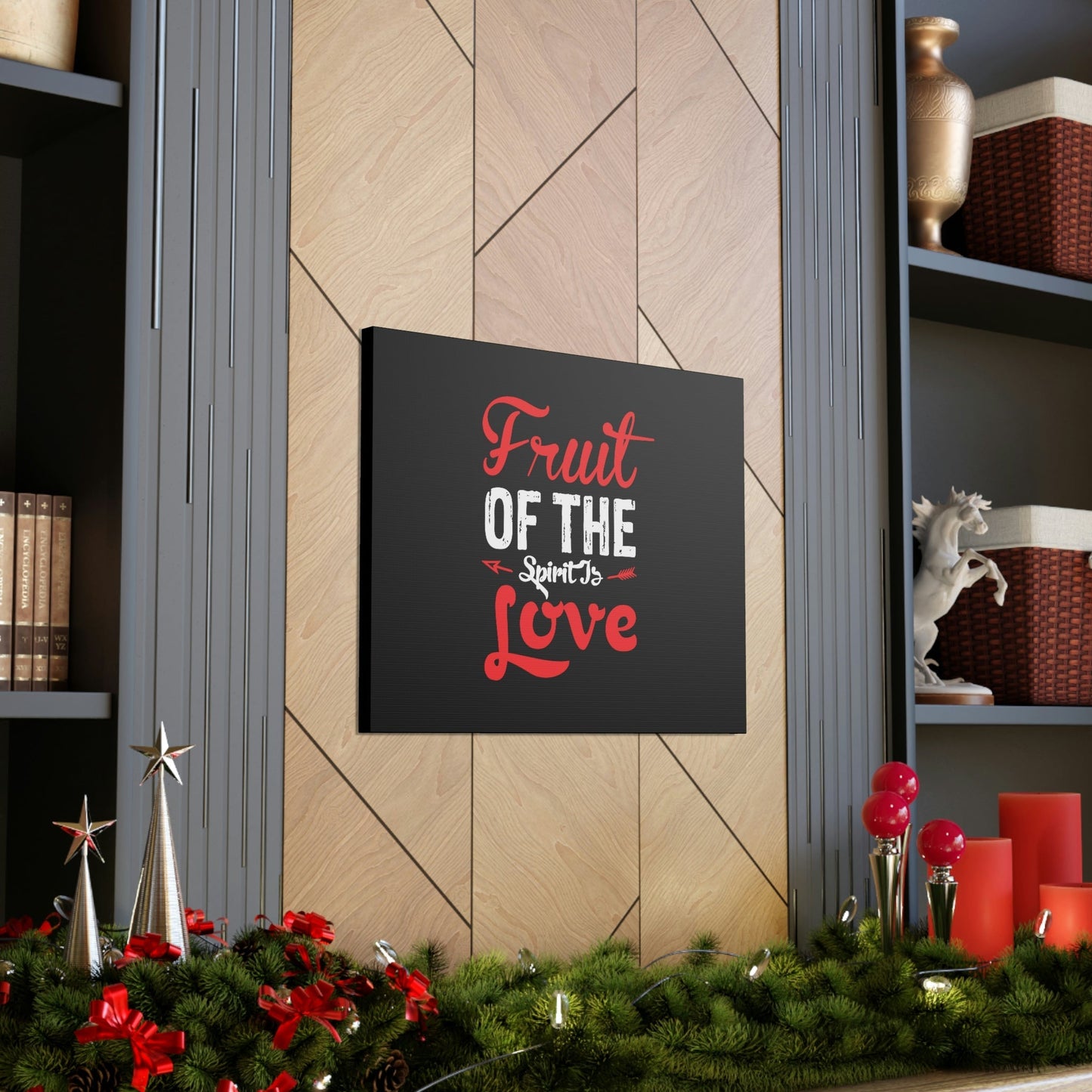 Spirit Of Love Galatians 5:22 Red Christian Wall Art Bible Verse Print Ready to Hang Unframed-Express Your Love Gifts