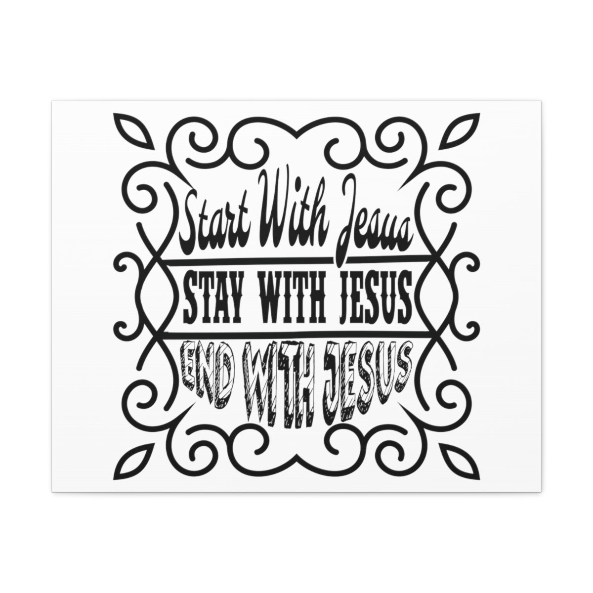 Start With Jesus 2 Corinthians 5:17 Christian Wall Art Print Ready to Hang Unframed-Express Your Love Gifts