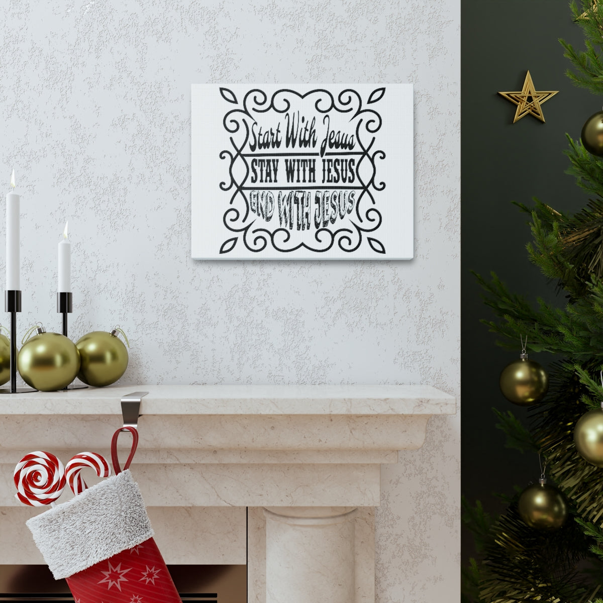 Scripture Walls Start With Jesus 2 Corinthians 5:17 Christian Wall Art Print Ready to Hang Unframed-Express Your Love Gifts