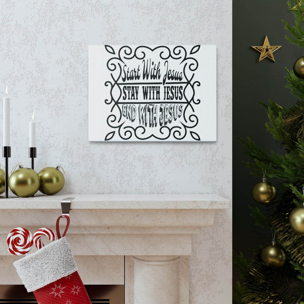 Scripture Walls Start With Jesus 2 Corinthians 5:17 Christian Wall Art Print Ready to Hang Unframed-Express Your Love Gifts