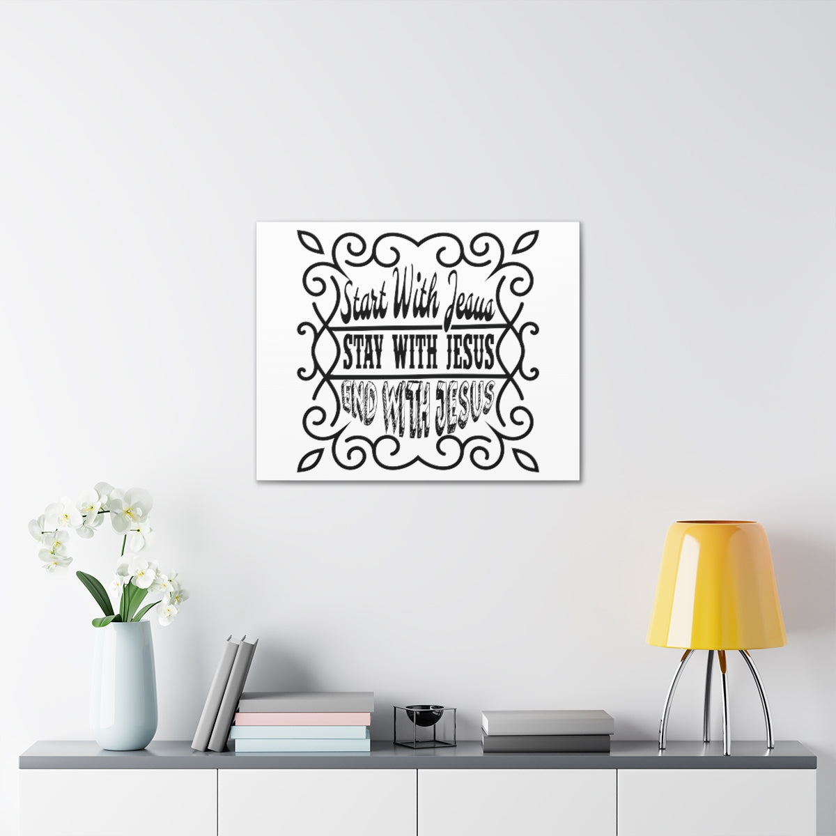 Scripture Walls Start With Jesus 2 Corinthians 5:17 Christian Wall Art Print Ready to Hang Unframed-Express Your Love Gifts