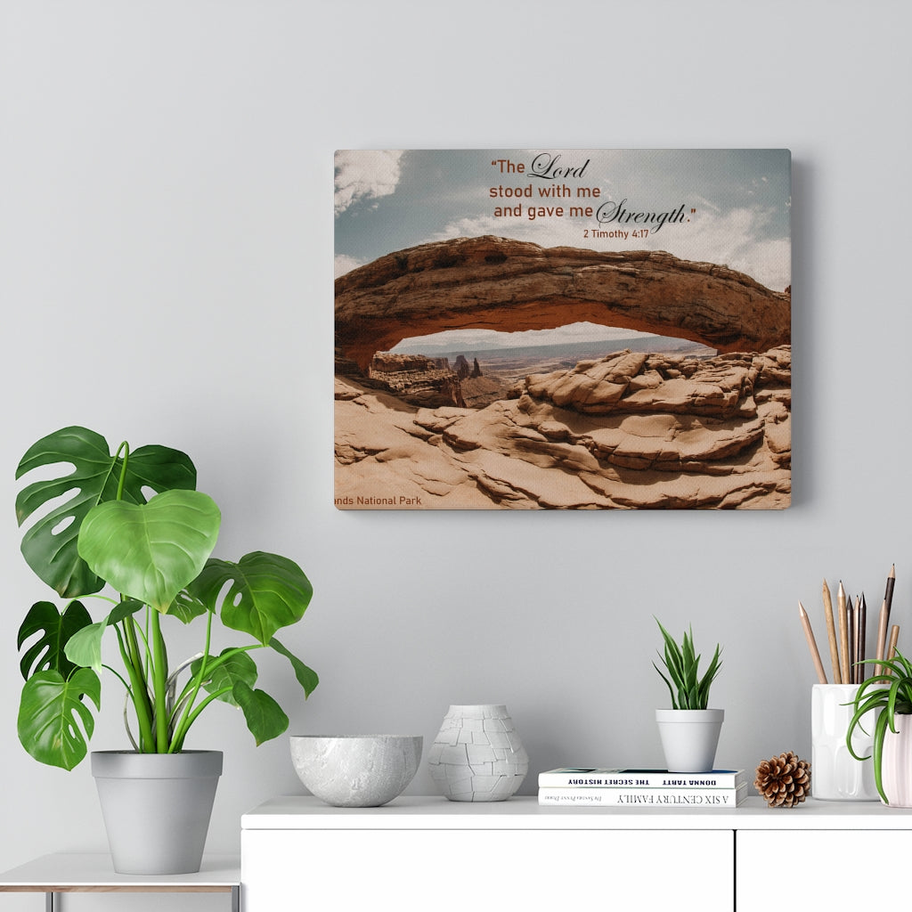 Stood With Me 2 Timothy 4:17 Bible Verse Canvas Christian Wall Art Ready to Hang Unframed-Express Your Love Gifts
