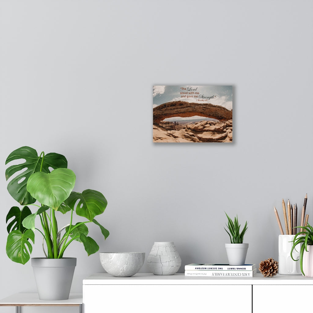 Stood With Me 2 Timothy 4:17 Bible Verse Canvas Christian Wall Art Ready to Hang Unframed-Express Your Love Gifts