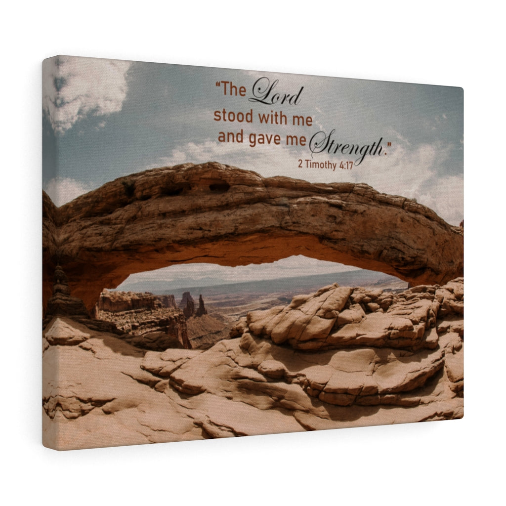 Stood With Me 2 Timothy 4:17 Bible Verse Canvas Christian Wall Art Ready to Hang Unframed-Express Your Love Gifts
