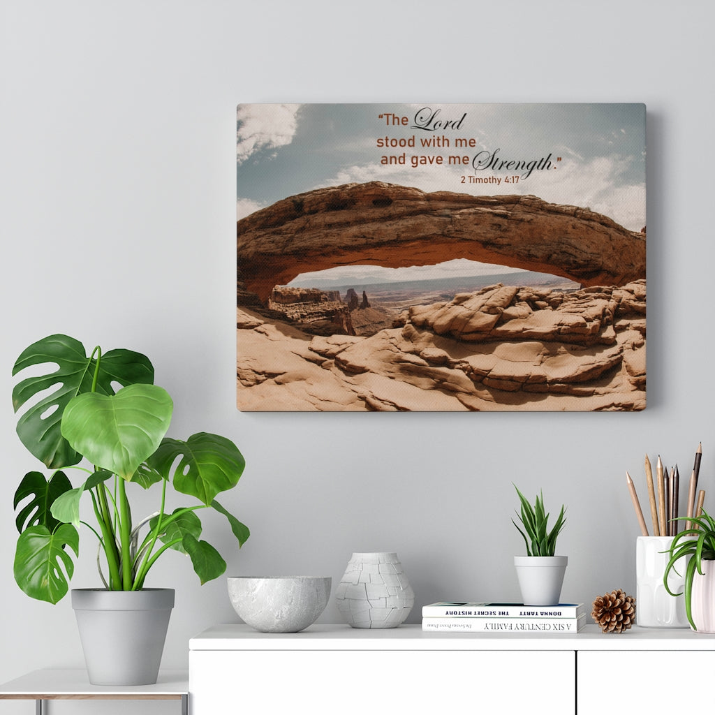 Stood With Me 2 Timothy 4:17 Bible Verse Canvas Christian Wall Art Ready to Hang Unframed-Express Your Love Gifts