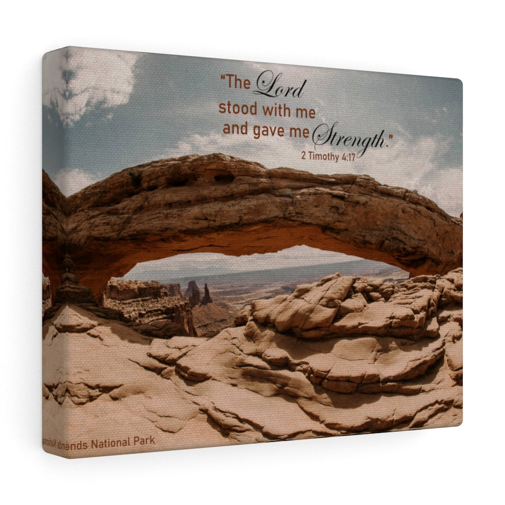 Stood With Me 2 Timothy 4:17 Bible Verse Canvas Christian Wall Art Ready to Hang Unframed-Express Your Love Gifts