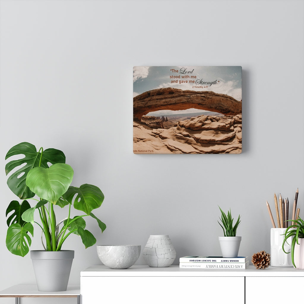 Stood With Me 2 Timothy 4:17 Bible Verse Canvas Christian Wall Art Ready to Hang Unframed-Express Your Love Gifts