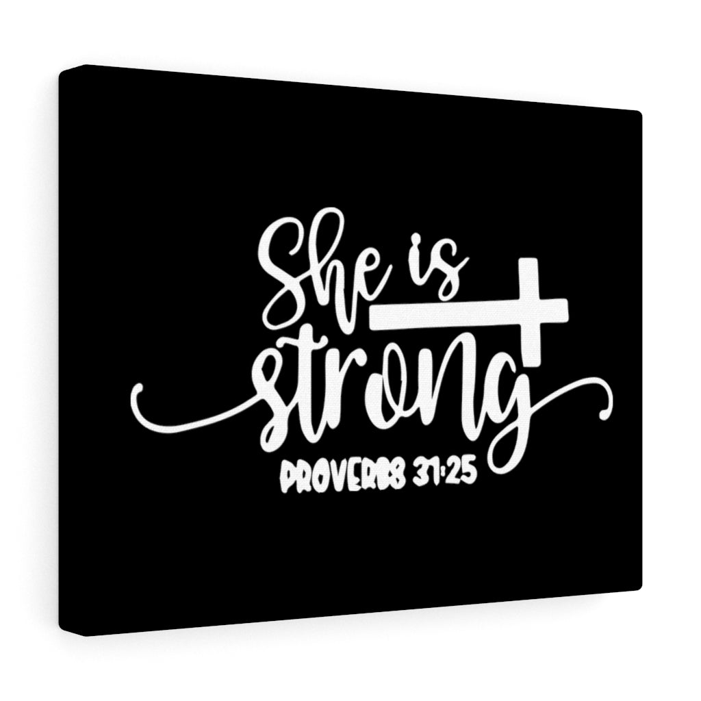 Strong Cross Proverbs 31:25 Bible Verse Canvas Christian Wall Art Ready to Hang Unframed-Express Your Love Gifts