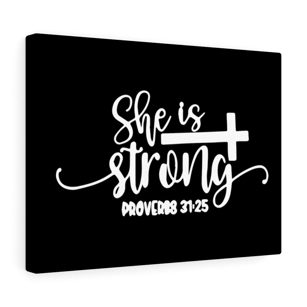Strong Cross Proverbs 31:25 Bible Verse Canvas Christian Wall Art Ready to Hang Unframed-Express Your Love Gifts